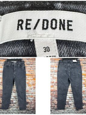 RE/DONE Women's 90's High Rise Ankle Crop Button Fly Fray Cuffs Size 30"x26"